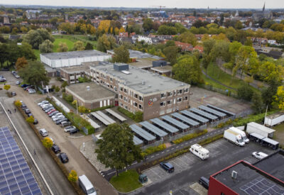 Dronefoto van schoollocatie Goes Klein Frankrijk.