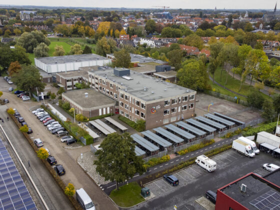 Dronefoto van schoollocatie Goes Klein Frankrijk.