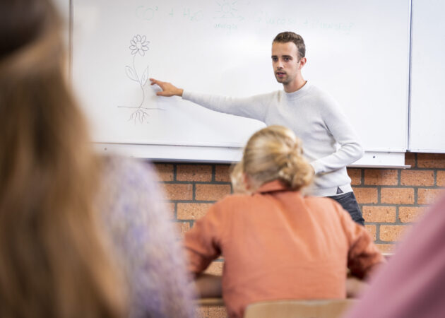 docent, middelbare school, biologie, lesgeven, les